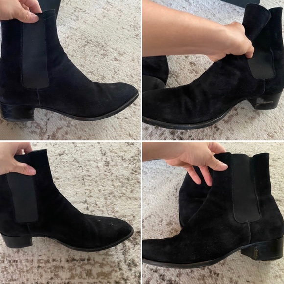 Saint Laurent Wyatt Chelsea Boots Suede Black - Picture 3 of 4